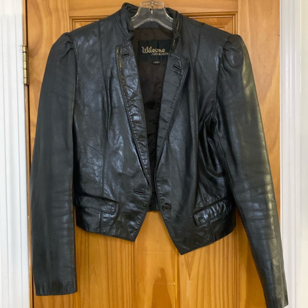 Wilsons Black Leather Jacket/Womans 10